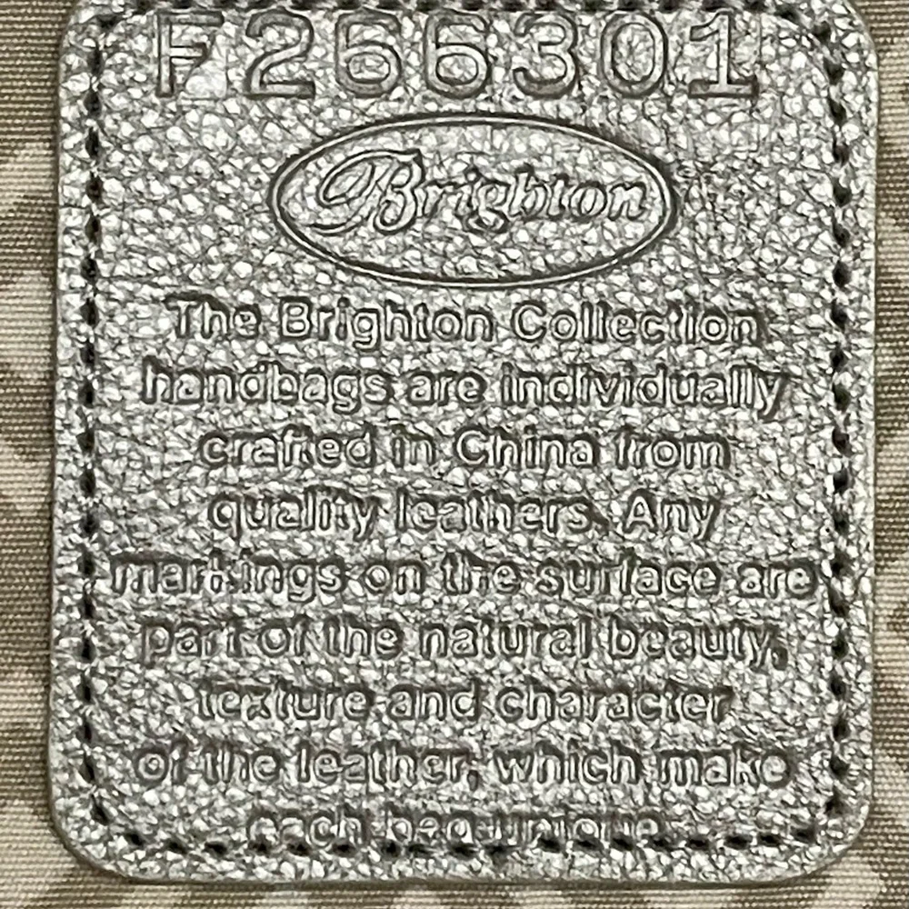 Brighton Taupe Leather Crossbody Bag with Braided Strap & Heart - Picture 8 of 16